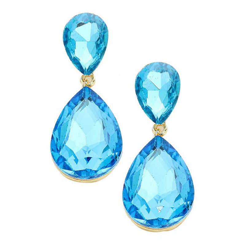 Women's Glass Crystal Teardrop Evening Dangle Earrings by Madeline Love
