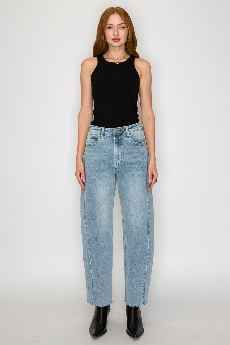Harlow High Waisted Barrel Jeans Blue by Artemis by Artemis Vintage