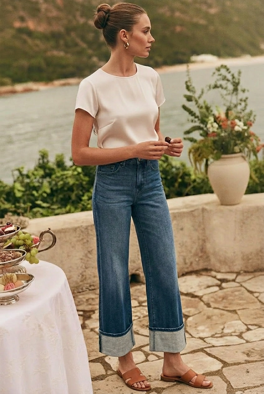Tummy Control High Rise A-wide Jeans by Artemis Vintage