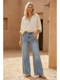 Adjustable Waistband High Rise Baggy Wide Jeans by Artemis Vintage
