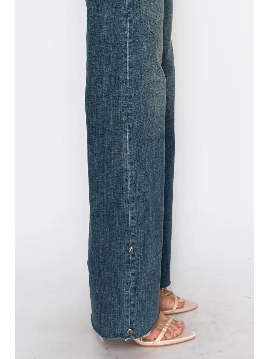 Elise TUMMY CONTROL HIGH RISE CUFFED A WIDE LEG JEANS by Artemis Vintage