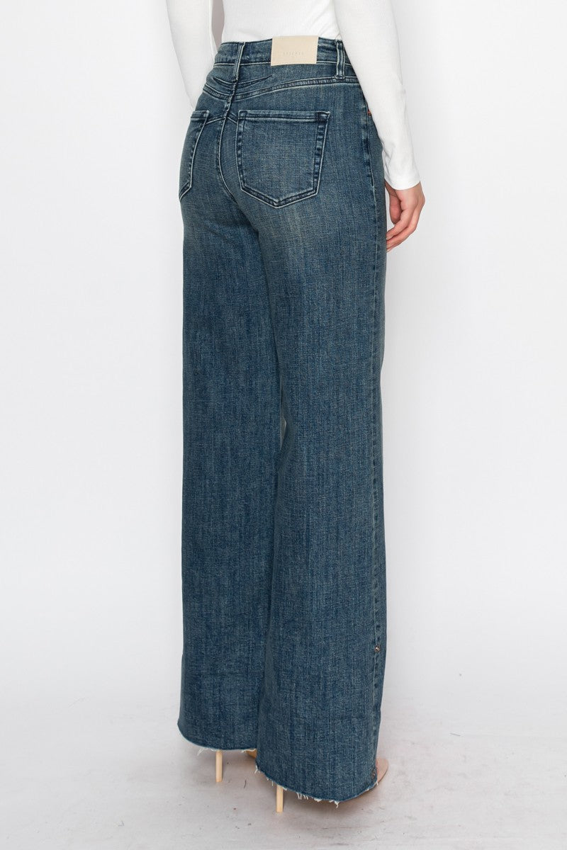 Elise TUMMY CONTROL HIGH RISE CUFFED A WIDE LEG JEANS by Artemis Vintage