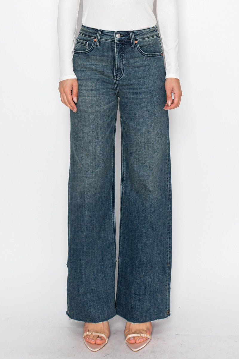 Elise TUMMY CONTROL HIGH RISE CUFFED A WIDE LEG JEANS by Artemis Vintage
