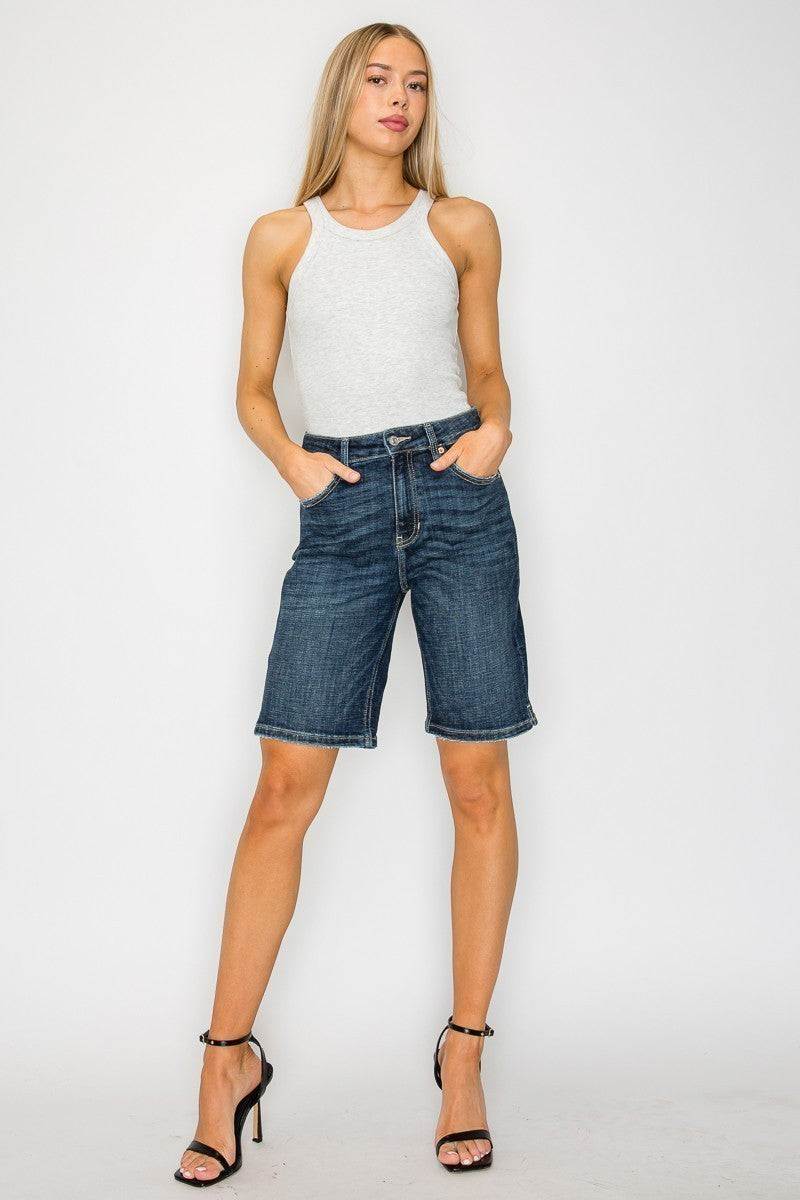 Celeste Dark Wash High Rise Bermuda Jeans by Artemis Vintage