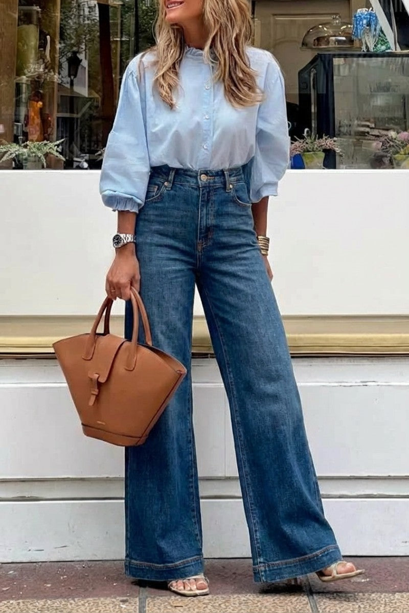 Relaxed High Rise Palazzo Jeans by Artemis Vintage