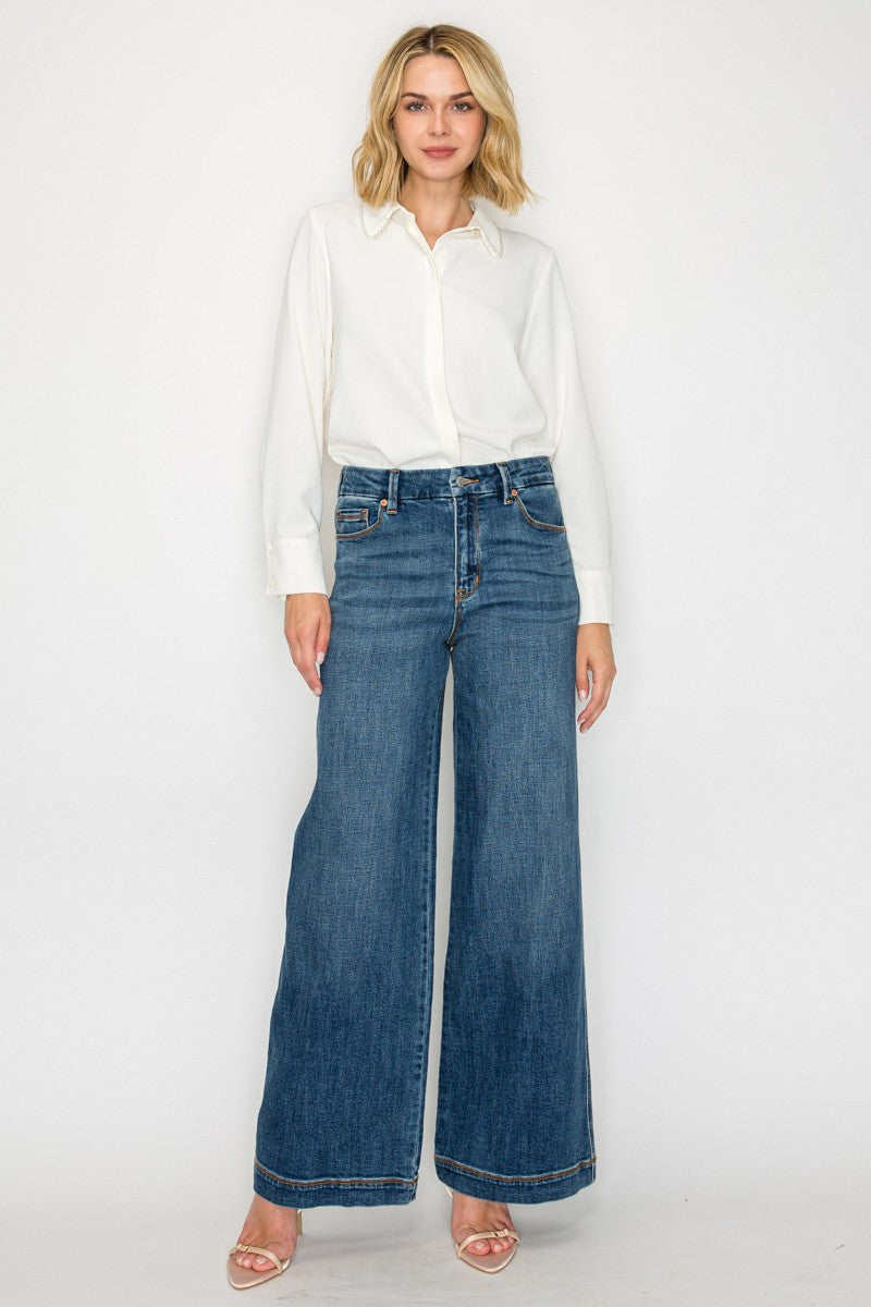 Relaxed High Rise Palazzo Jeans by Artemis Vintage