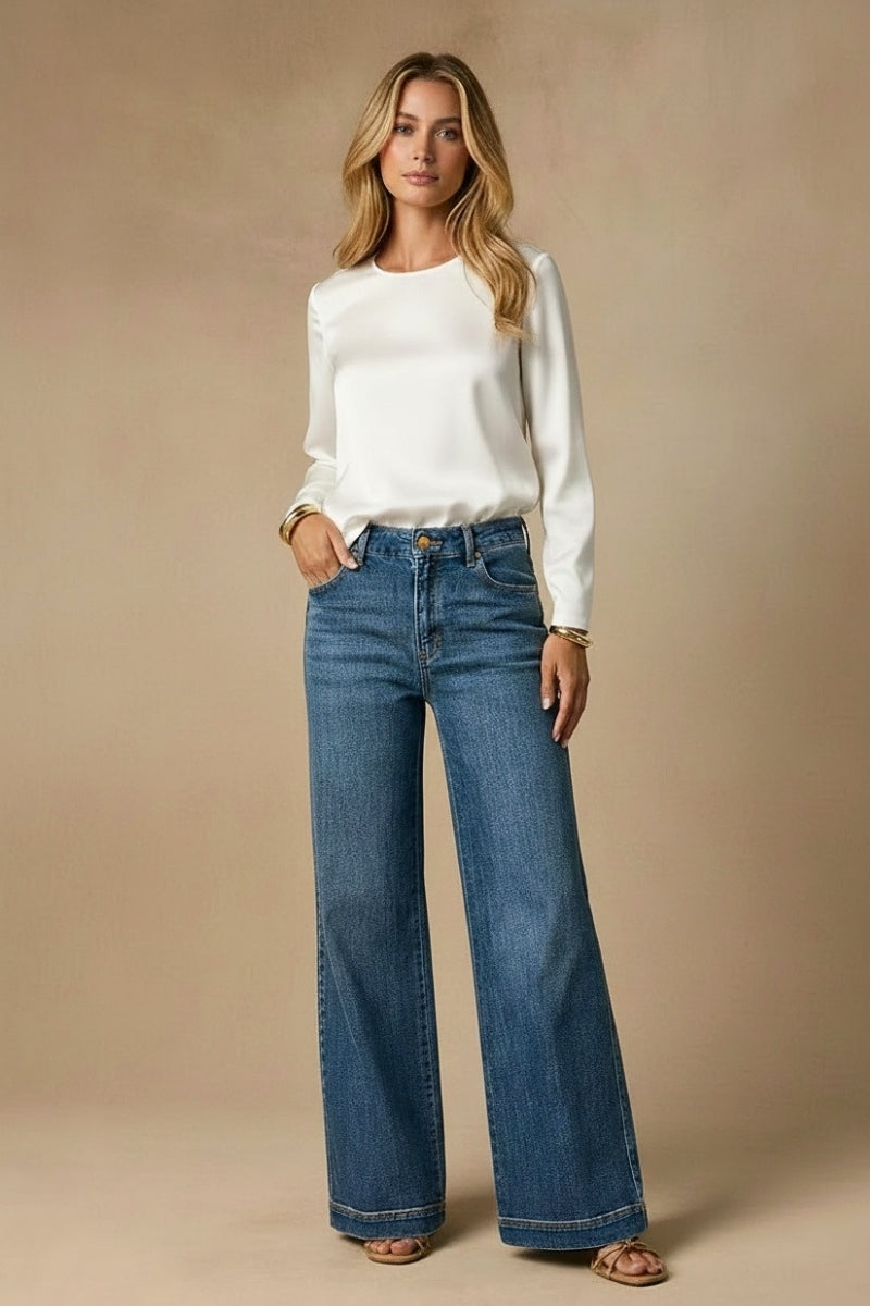 Relaxed High Rise Palazzo Jeans by Artemis Vintage