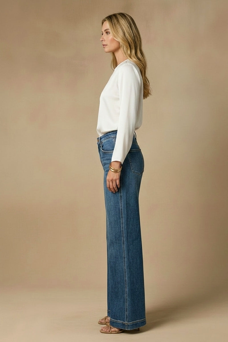 Relaxed High Rise Palazzo Jeans by Artemis Vintage
