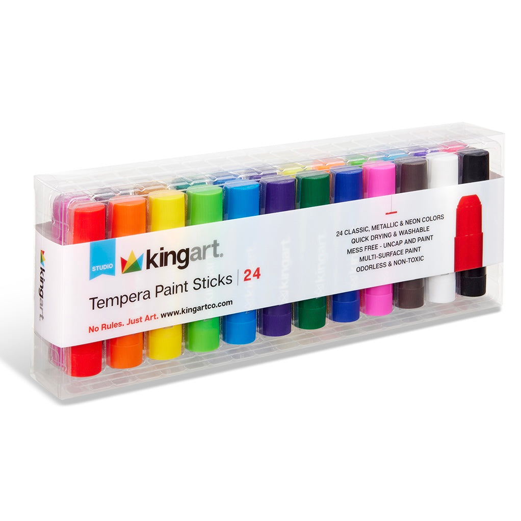 Tempera Paint Sticks – 24 Colors by KINGART