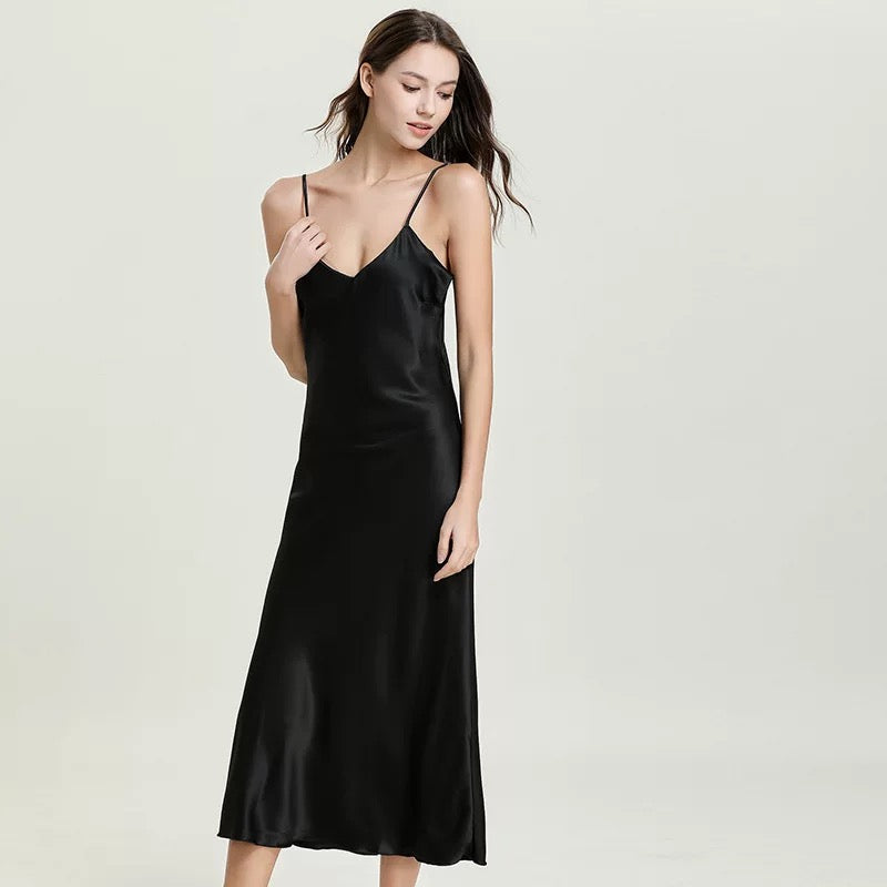 Silky Elegant Night Dress long Slips Multicolors - Tea length by SelenaHuanStudio