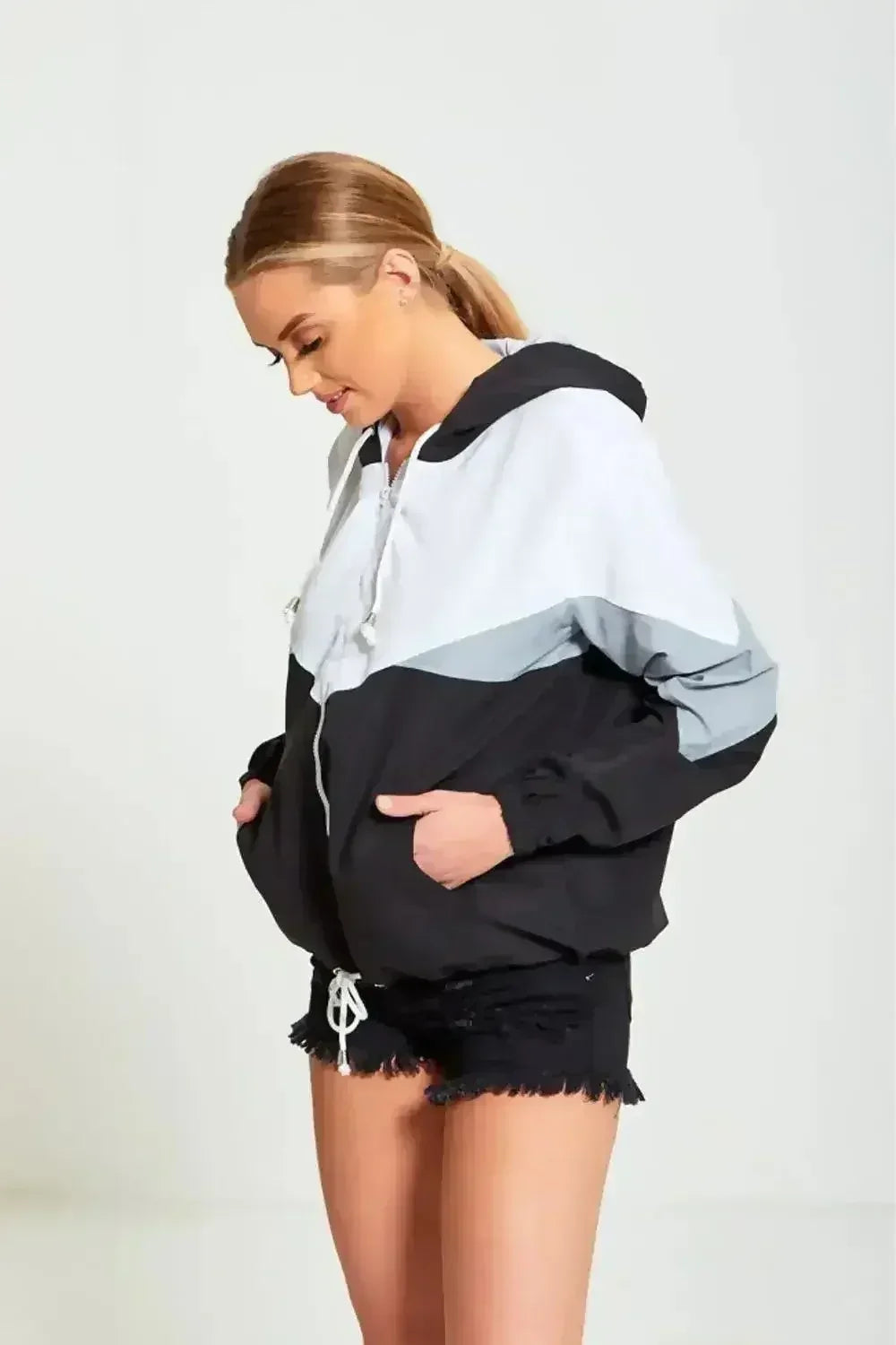 Two Tone Cagoule Jacket for Women by Femstylo