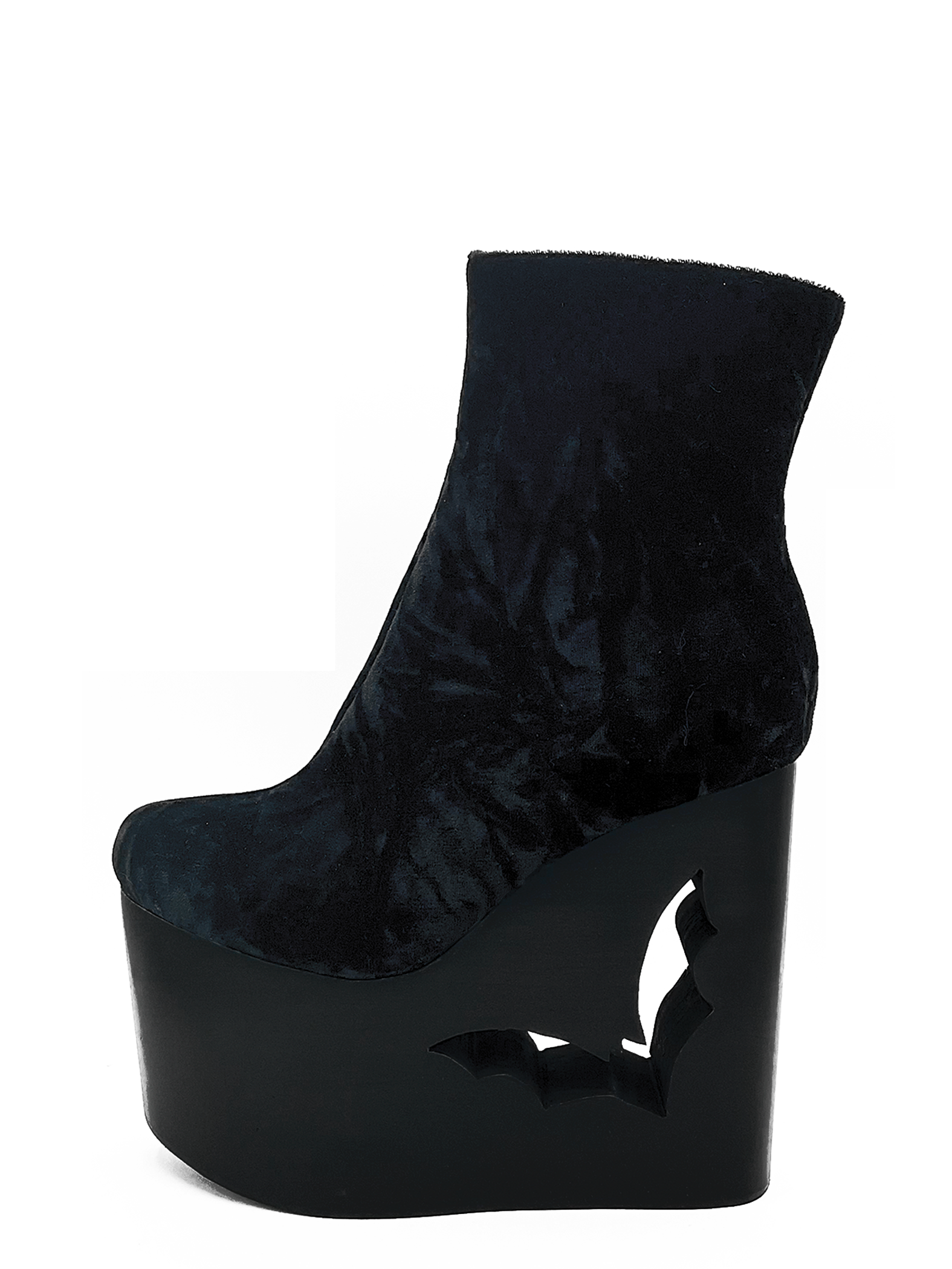Deadwood Black Velvet Wedge Boot by Charla Tedrick