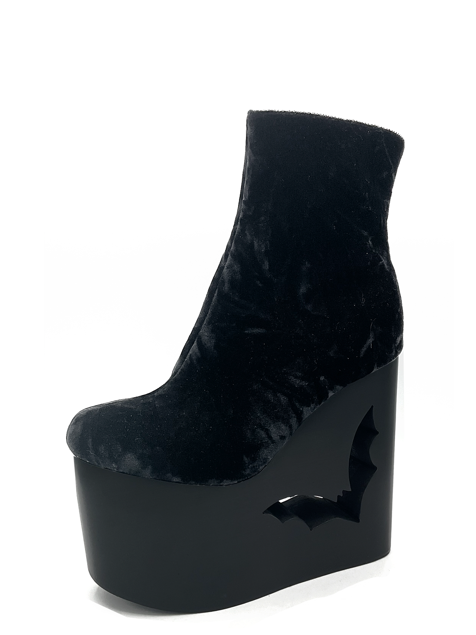 Deadwood Black Velvet Wedge Boot by Charla Tedrick