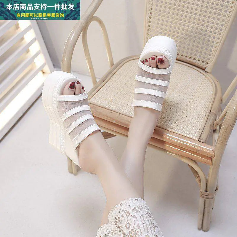 Wedge Heel Platform Sandals and Rhinestone Slippers by Trendy Attic Store01