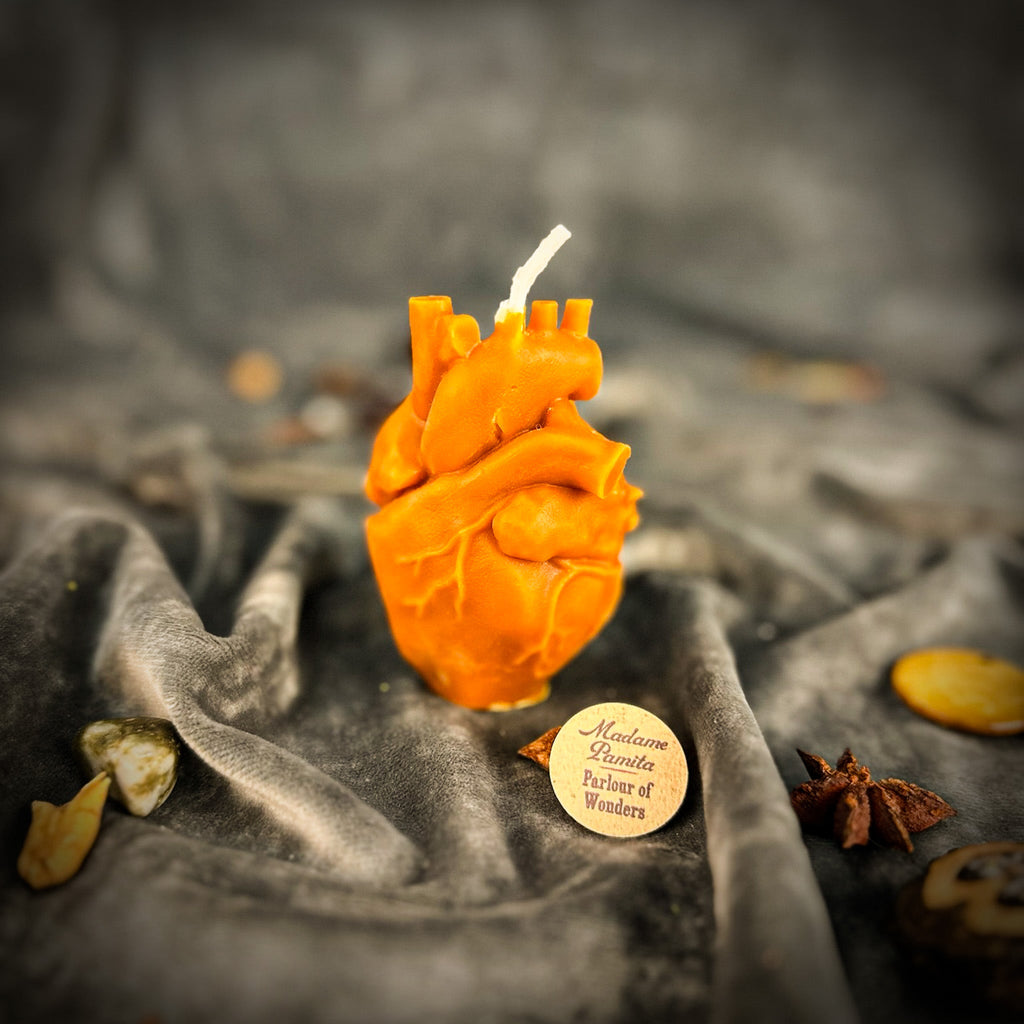 Beeswax Anatomical Heart Spell Candle - Love & Emotional Healing Magic by Parlour of Wonders