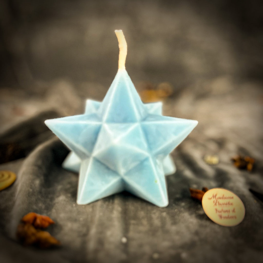 Beeswax Pentagram Merkaba Spell Candle - Protection, Ascension & Sacred Geometry by Parlour of Wonders