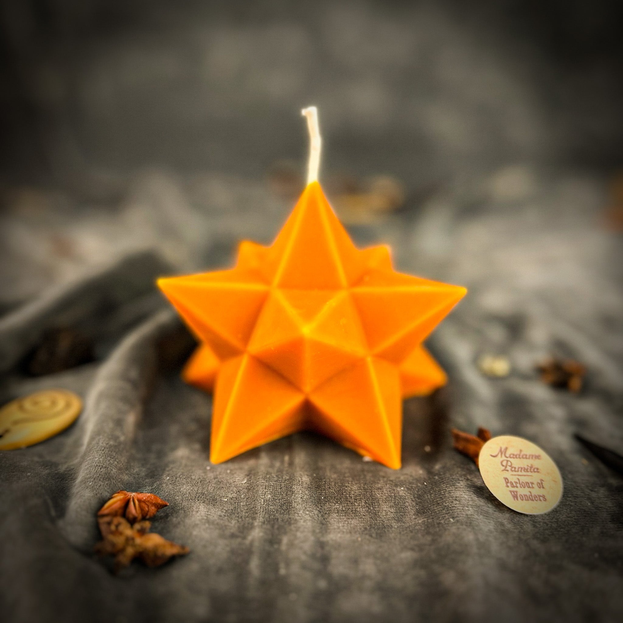 Beeswax Pentagram Merkaba Spell Candle - Protection, Ascension & Sacred Geometry by Parlour of Wonders