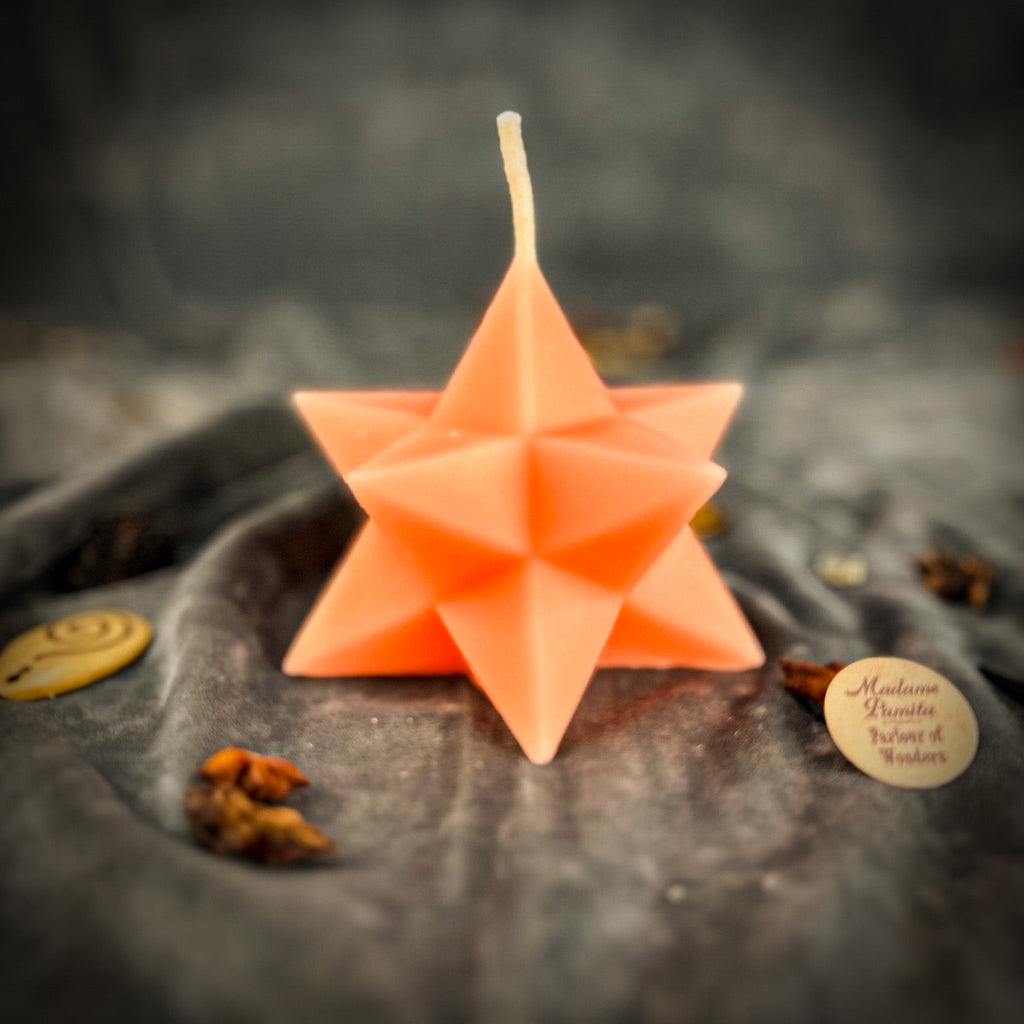 Beeswax Pentagram Merkaba Spell Candle - Protection, Ascension & Sacred Geometry by Parlour of Wonders
