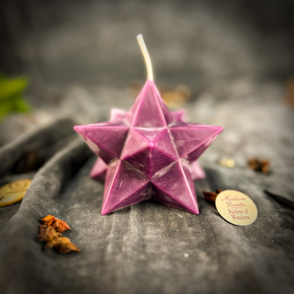 Beeswax Pentagram Merkaba Spell Candle - Protection, Ascension & Sacred Geometry by Parlour of Wonders