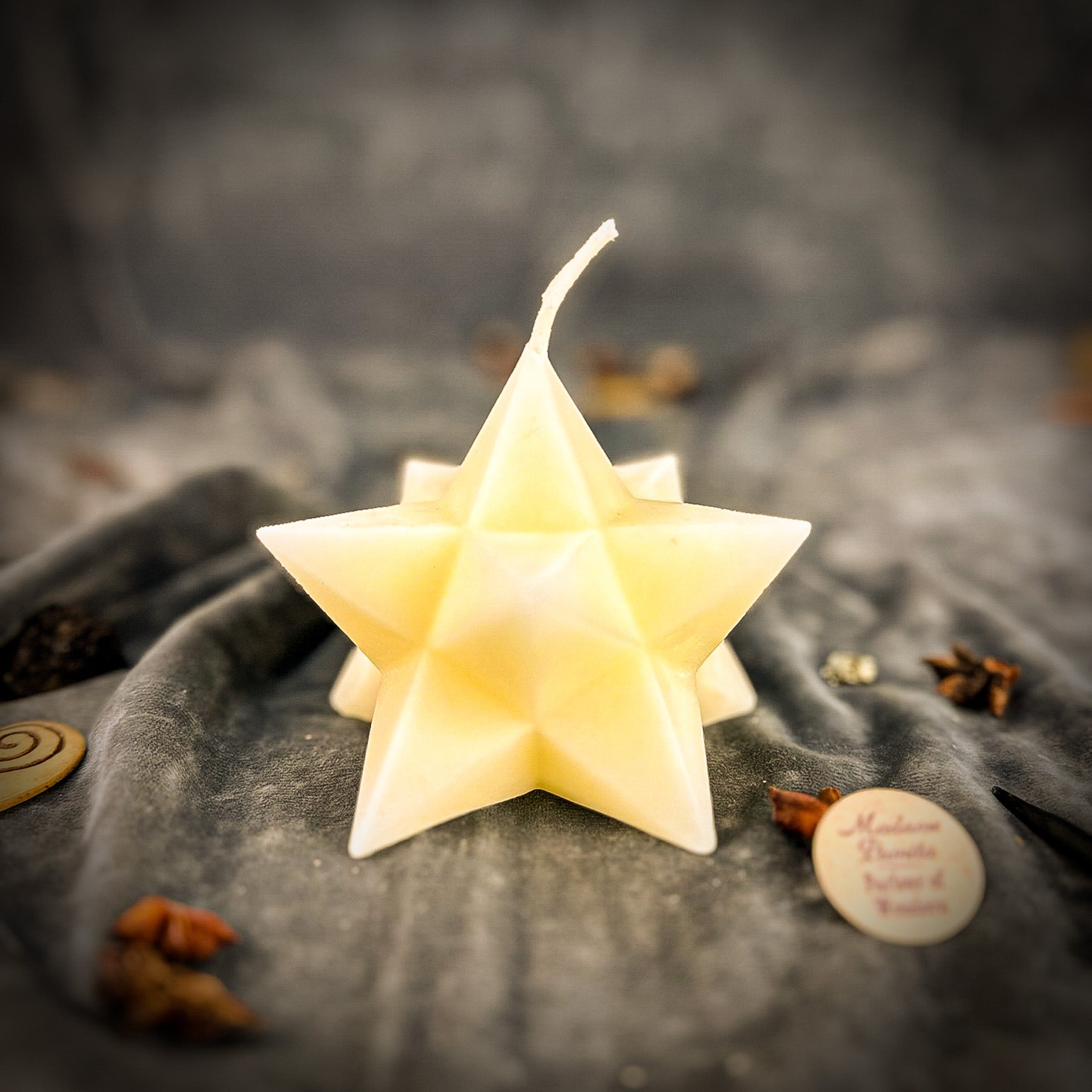 Beeswax Pentagram Merkaba Spell Candle - Protection, Ascension & Sacred Geometry by Parlour of Wonders
