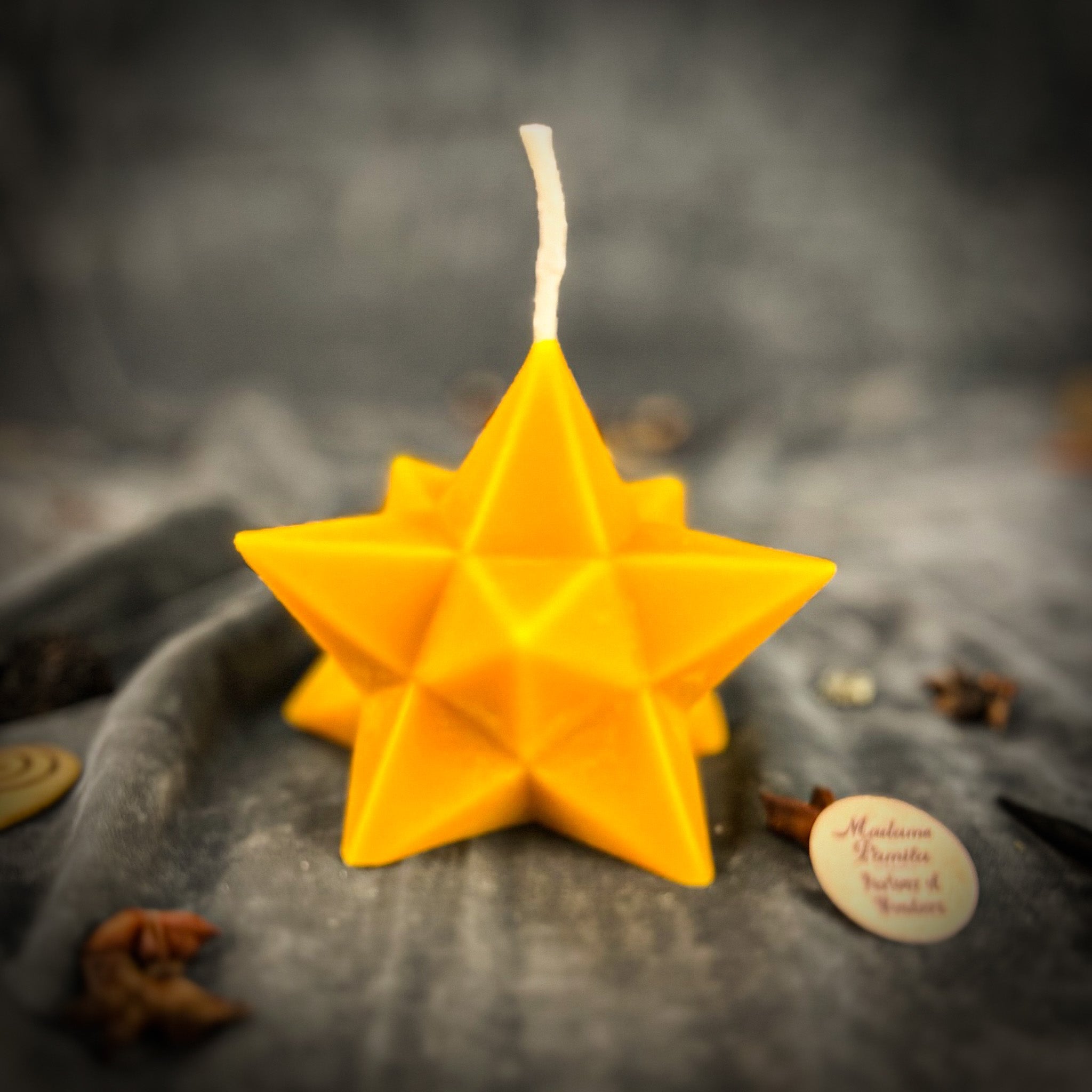 Beeswax Pentagram Merkaba Spell Candle - Protection, Ascension & Sacred Geometry by Parlour of Wonders