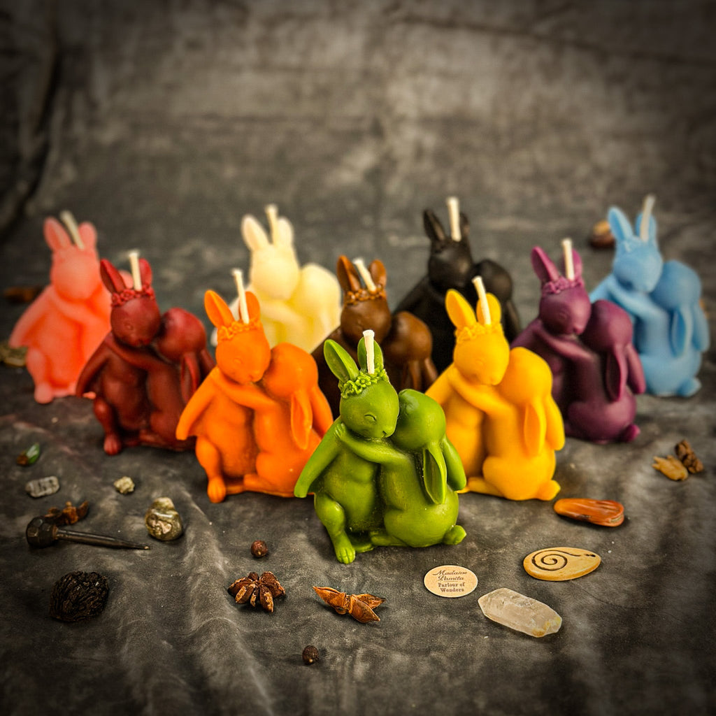 Beeswax Rabbit Rabbit Spell Candle - Good Luck & New Beginnings by Parlour of Wonders