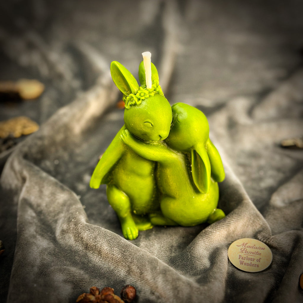 Beeswax Rabbit Rabbit Spell Candle - Good Luck & New Beginnings by Parlour of Wonders