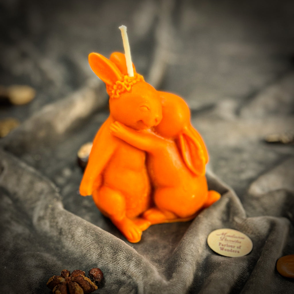 Beeswax Rabbit Rabbit Spell Candle - Good Luck & New Beginnings by Parlour of Wonders