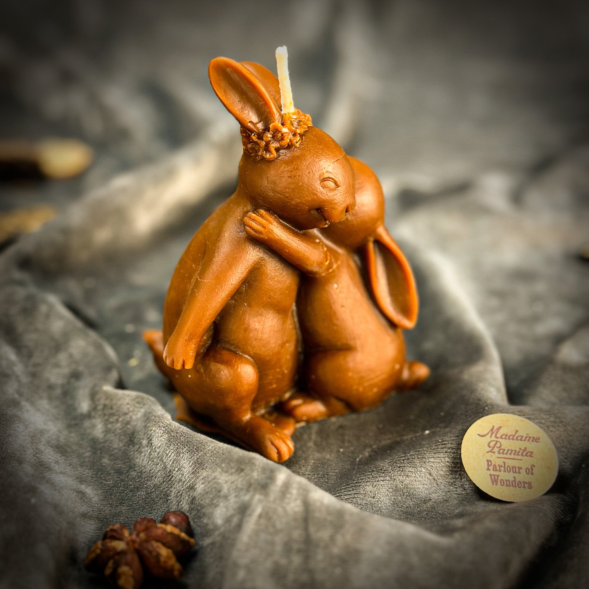 Beeswax Rabbit Rabbit Spell Candle - Good Luck & New Beginnings by Parlour of Wonders
