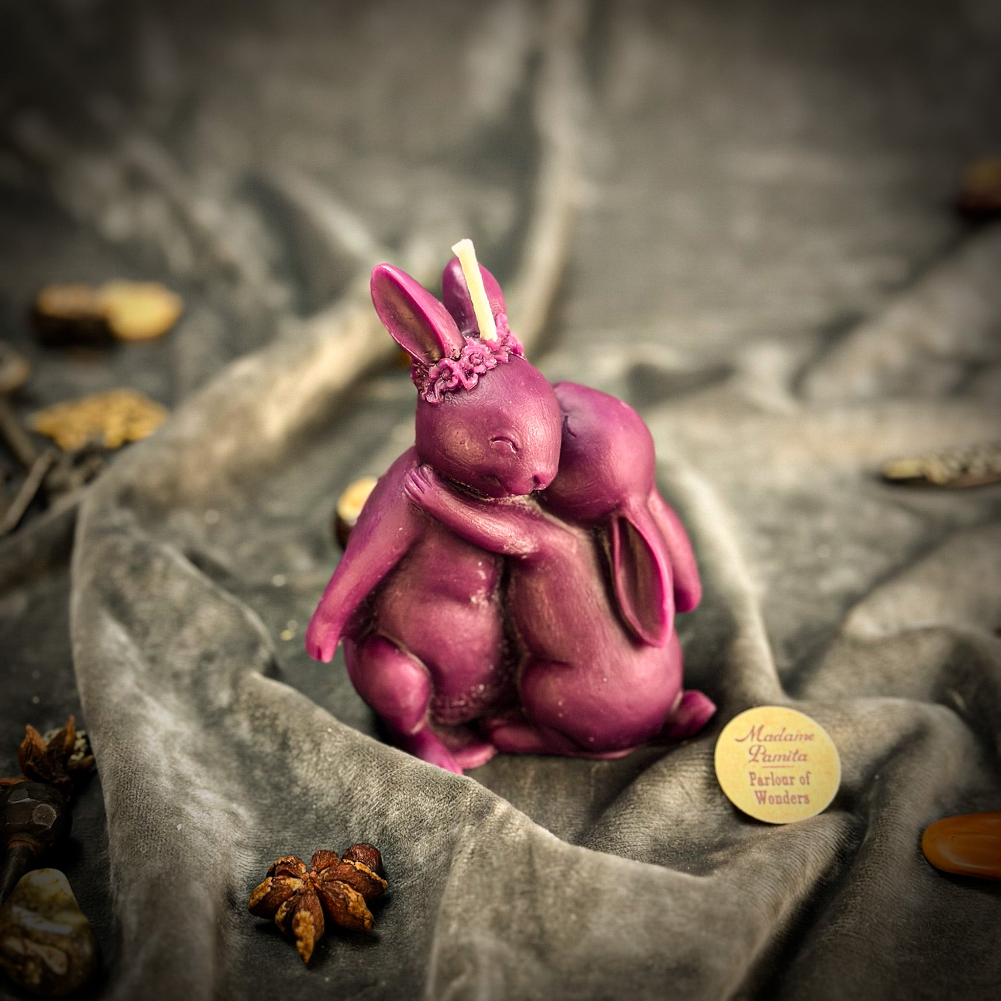 Beeswax Rabbit Rabbit Spell Candle - Good Luck & New Beginnings by Parlour of Wonders