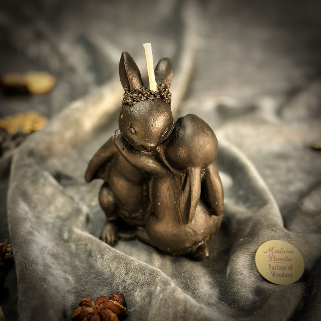 Beeswax Rabbit Rabbit Spell Candle - Good Luck & New Beginnings by Parlour of Wonders