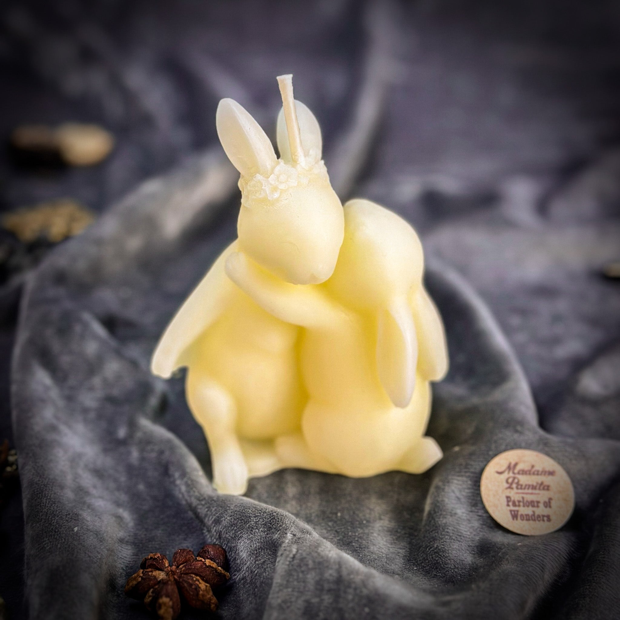 Beeswax Rabbit Rabbit Spell Candle - Good Luck & New Beginnings by Parlour of Wonders