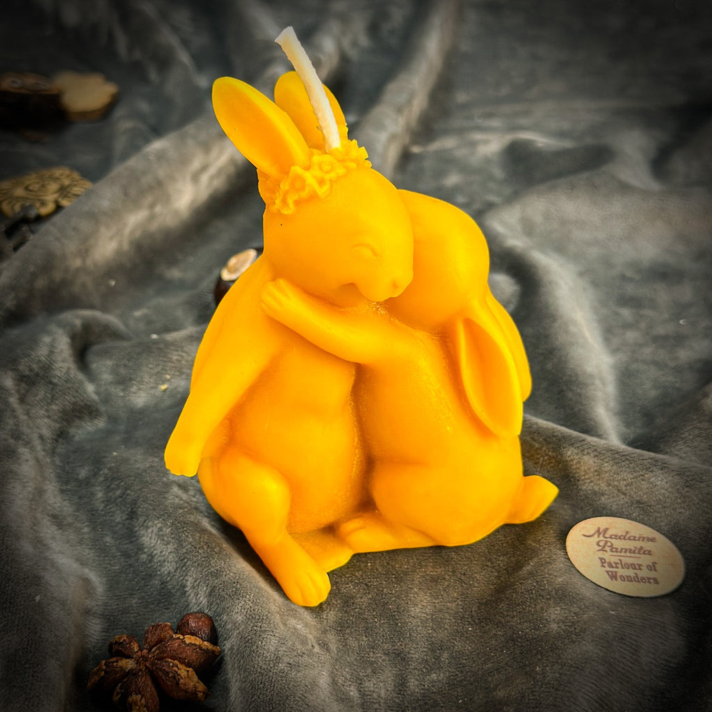 Beeswax Rabbit Rabbit Spell Candle - Good Luck & New Beginnings by Parlour of Wonders