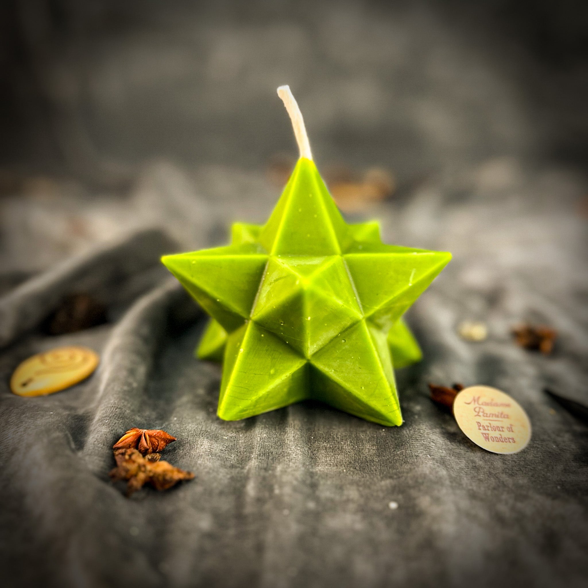 Beeswax Pentagram Merkaba Spell Candle - Protection, Ascension & Sacred Geometry by Parlour of Wonders