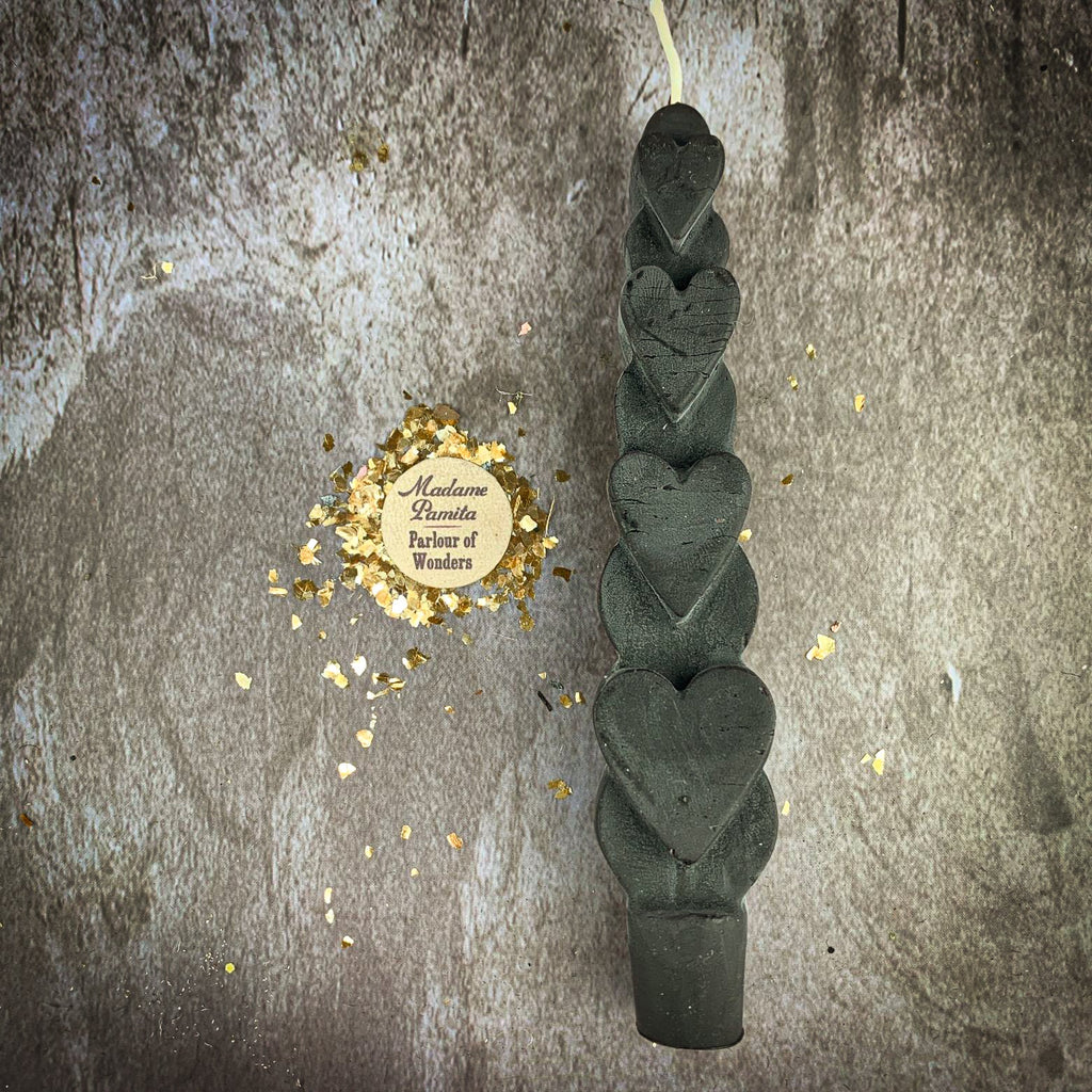 Beeswax Love Spell Heart Taper Candle - Romance & Attraction Magic by Parlour of Wonders