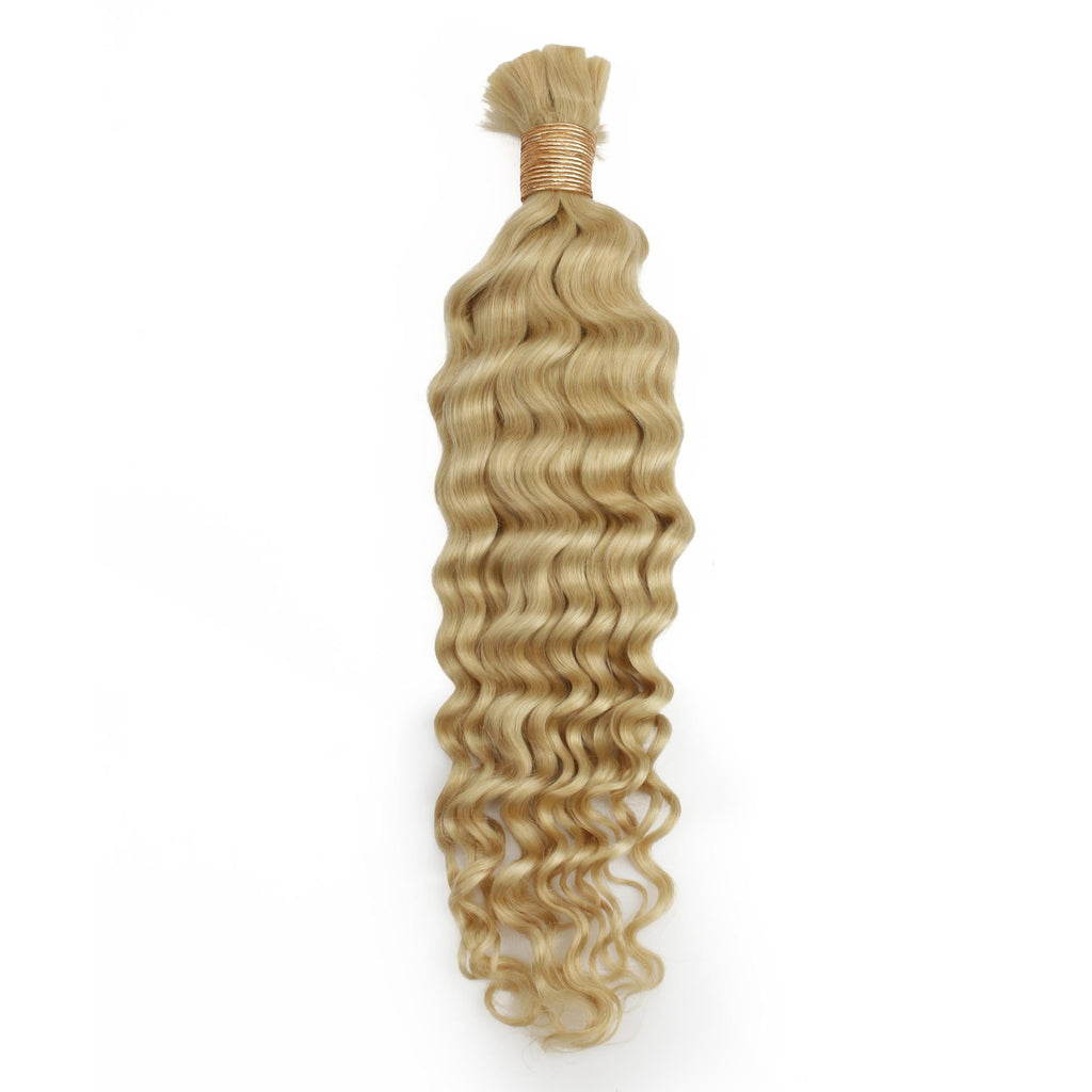 Blonde Deep Wave Bulk 100% Human Braiding Hair by Private Label