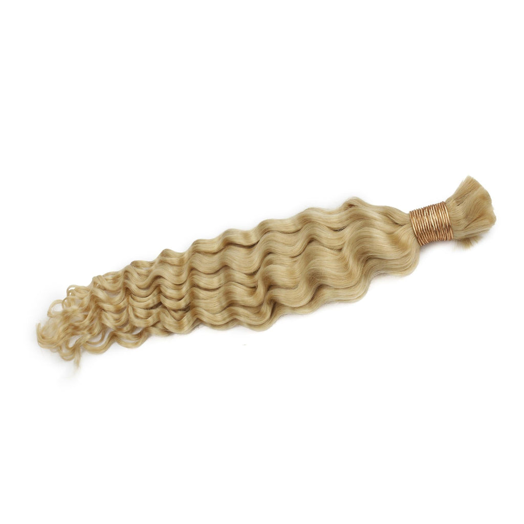 Blonde Deep Wave Bulk 100% Human Braiding Hair by Private Label