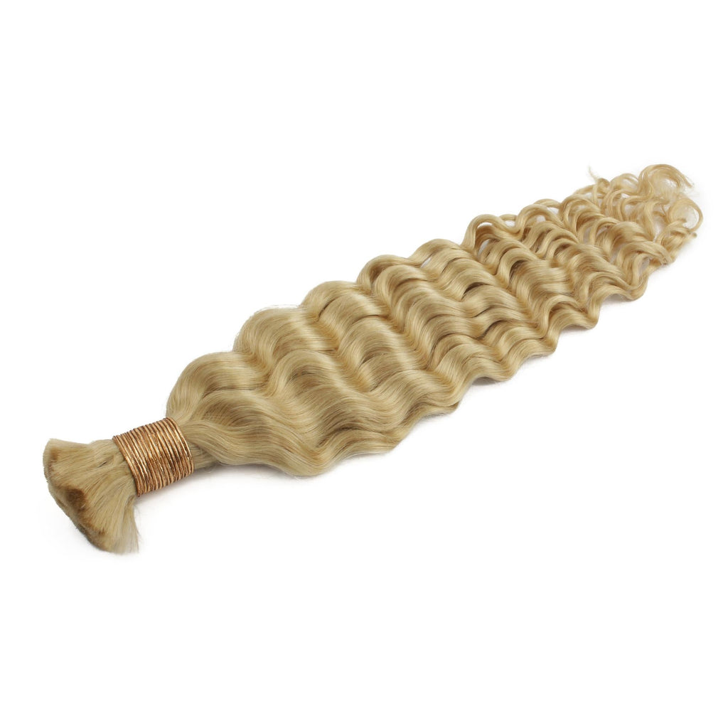 Blonde Deep Wave Bulk 100% Human Braiding Hair by Private Label