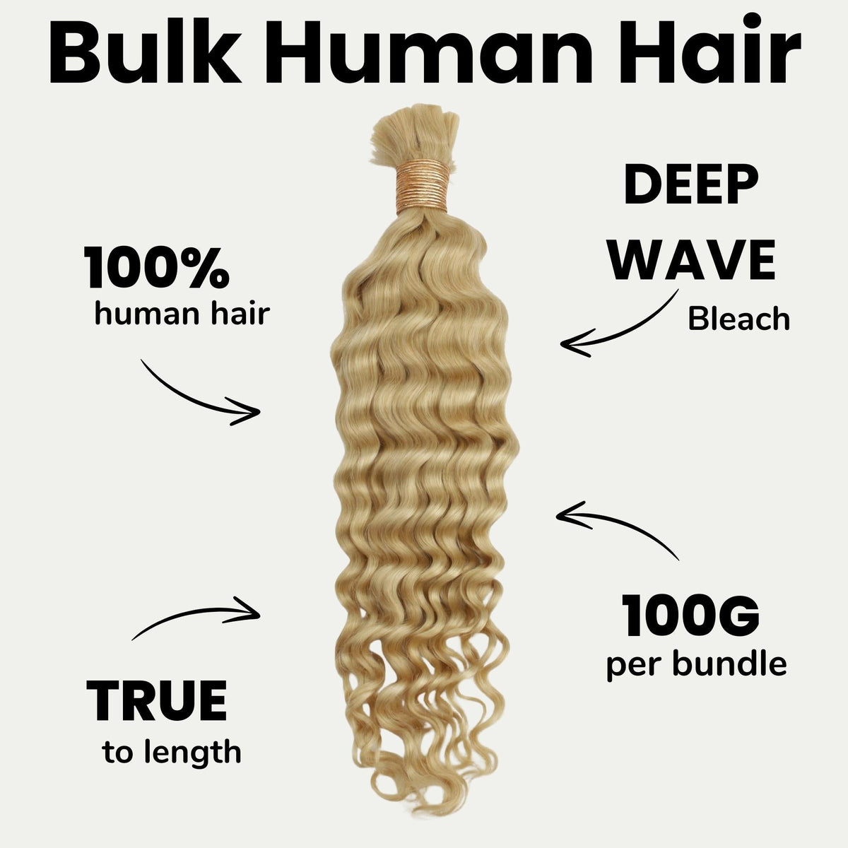 Blonde Deep Wave Bulk 100% Human Braiding Hair by Private Label