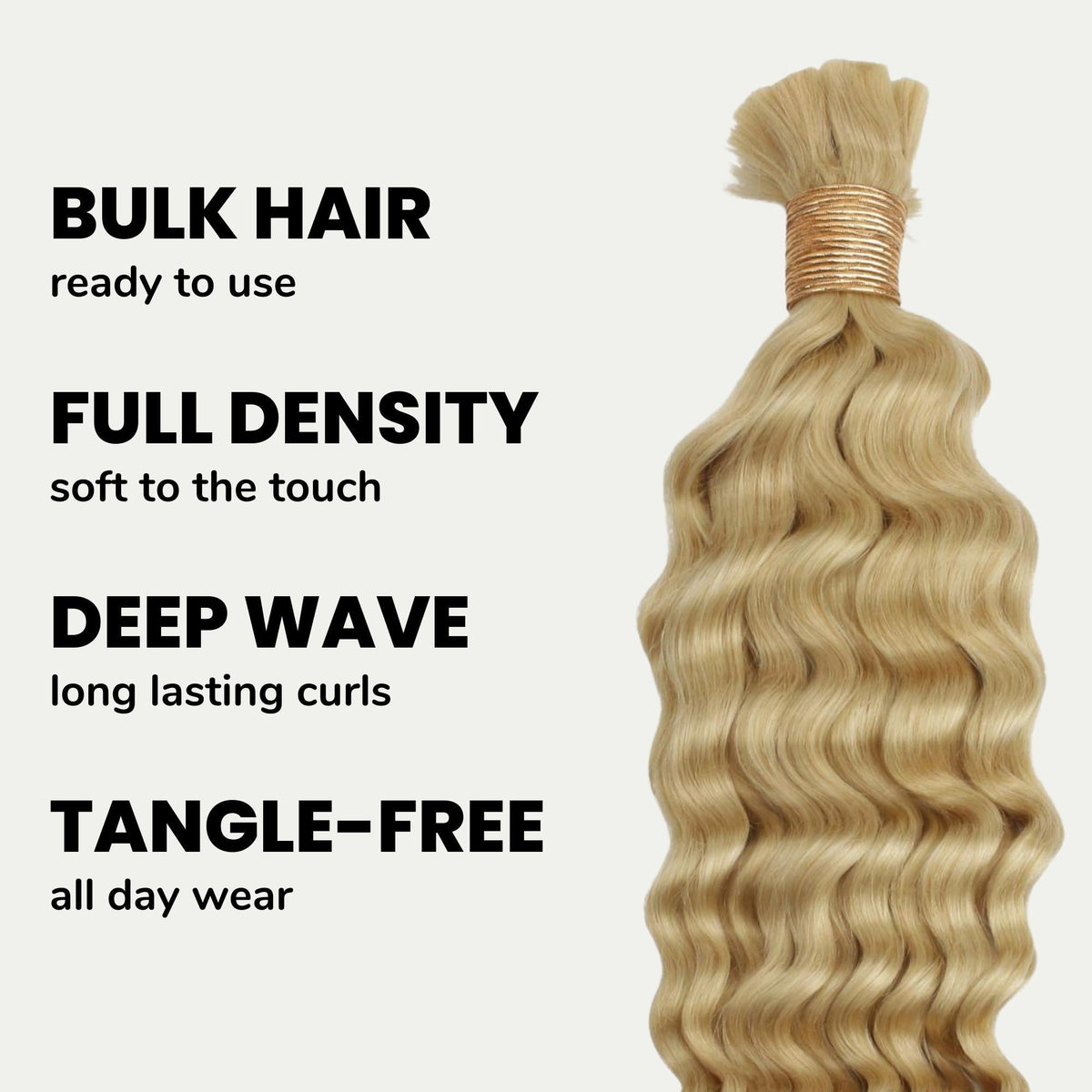 Blonde Deep Wave Bulk 100% Human Braiding Hair by Private Label