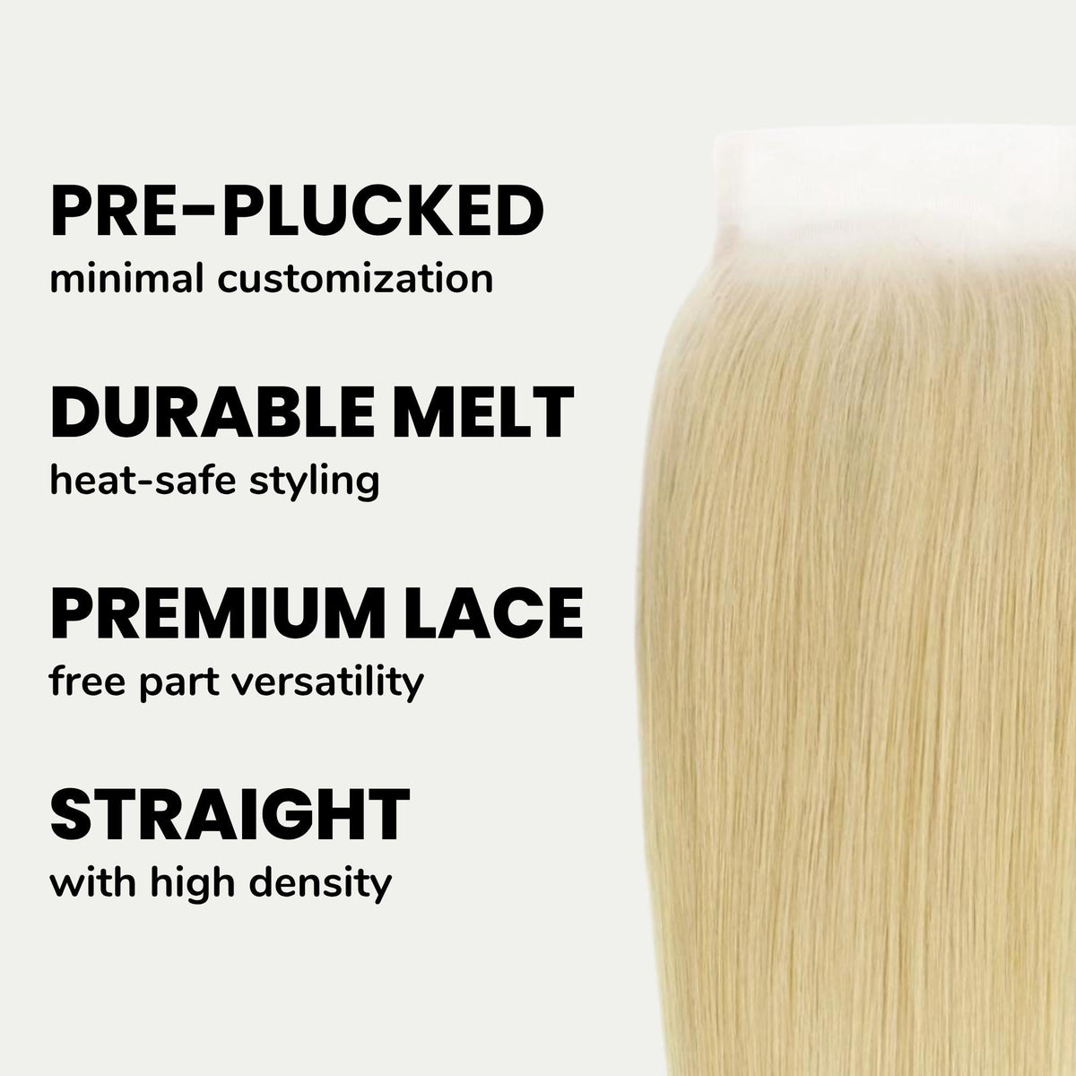 Blonde Straight 4x4 Transparent Lace Human Hair Closure by Private Label