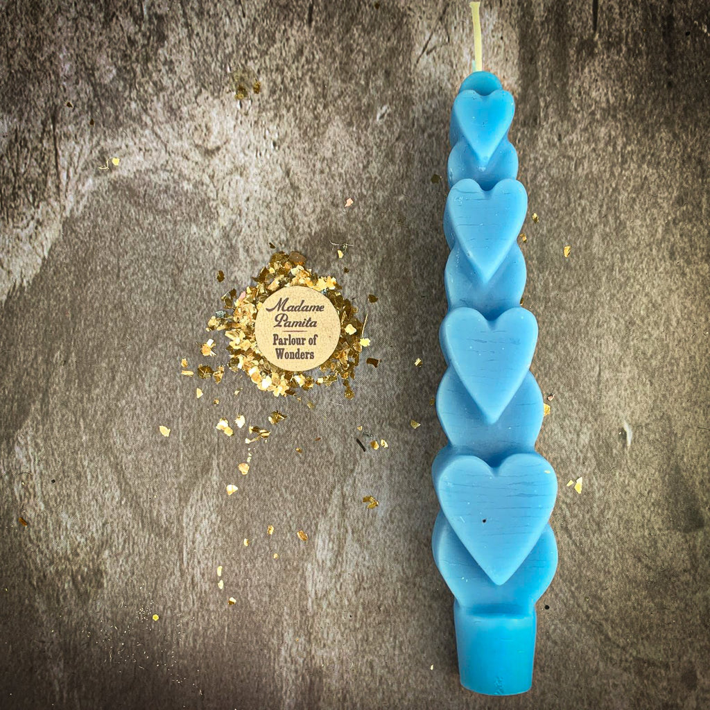 Beeswax Love Spell Heart Taper Candle - Romance & Attraction Magic by Parlour of Wonders