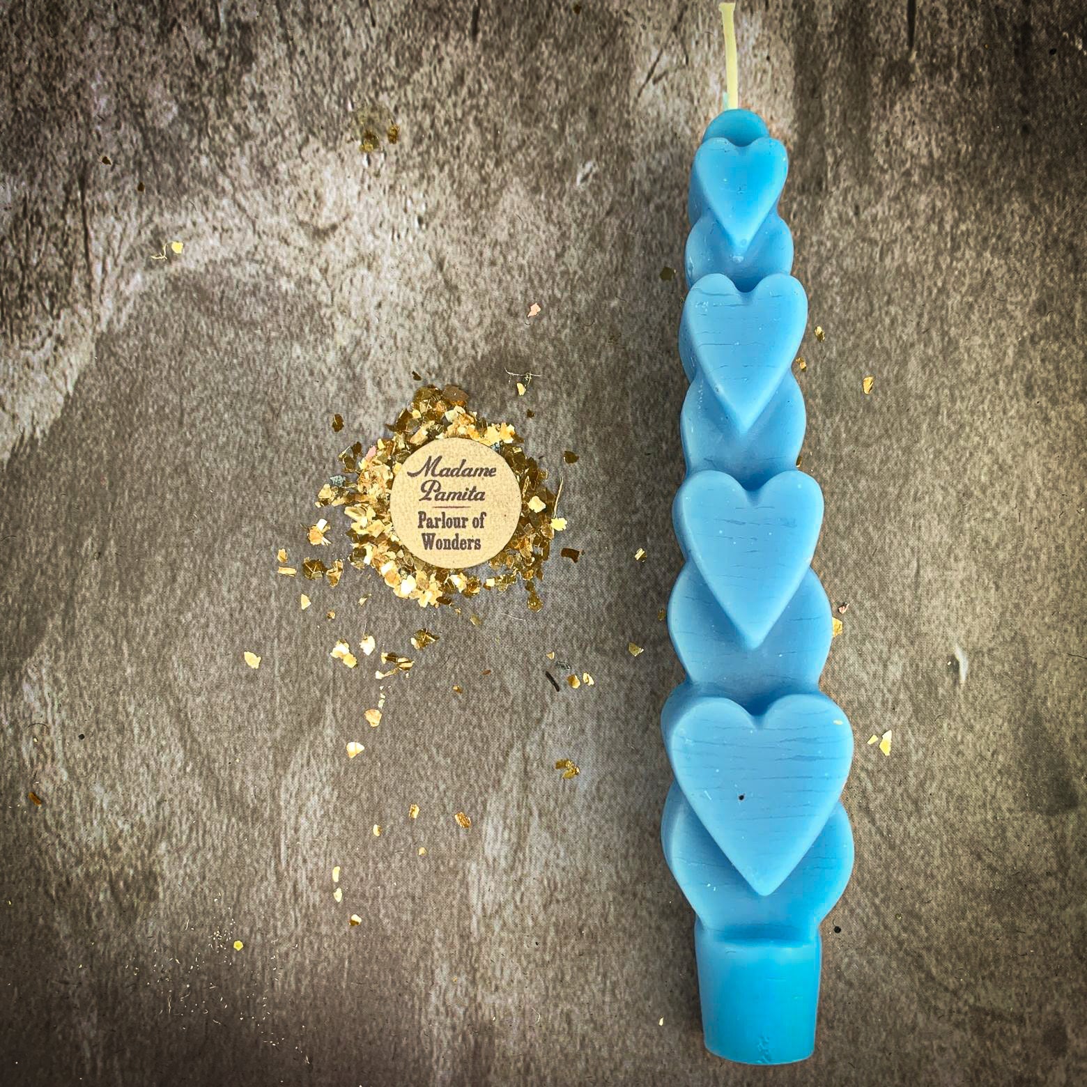 Beeswax Love Spell Heart Taper Candle - Romance & Attraction Magic by Parlour of Wonders