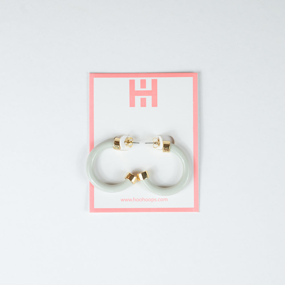 Off White Mini Hoop Earrings by hoohoops