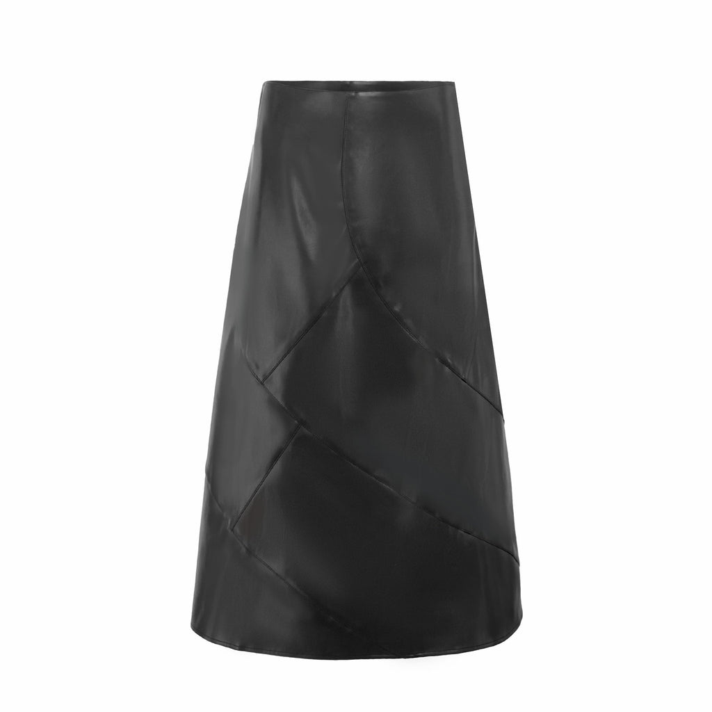 LEATHER SEAM SKIRT by profile-nyc