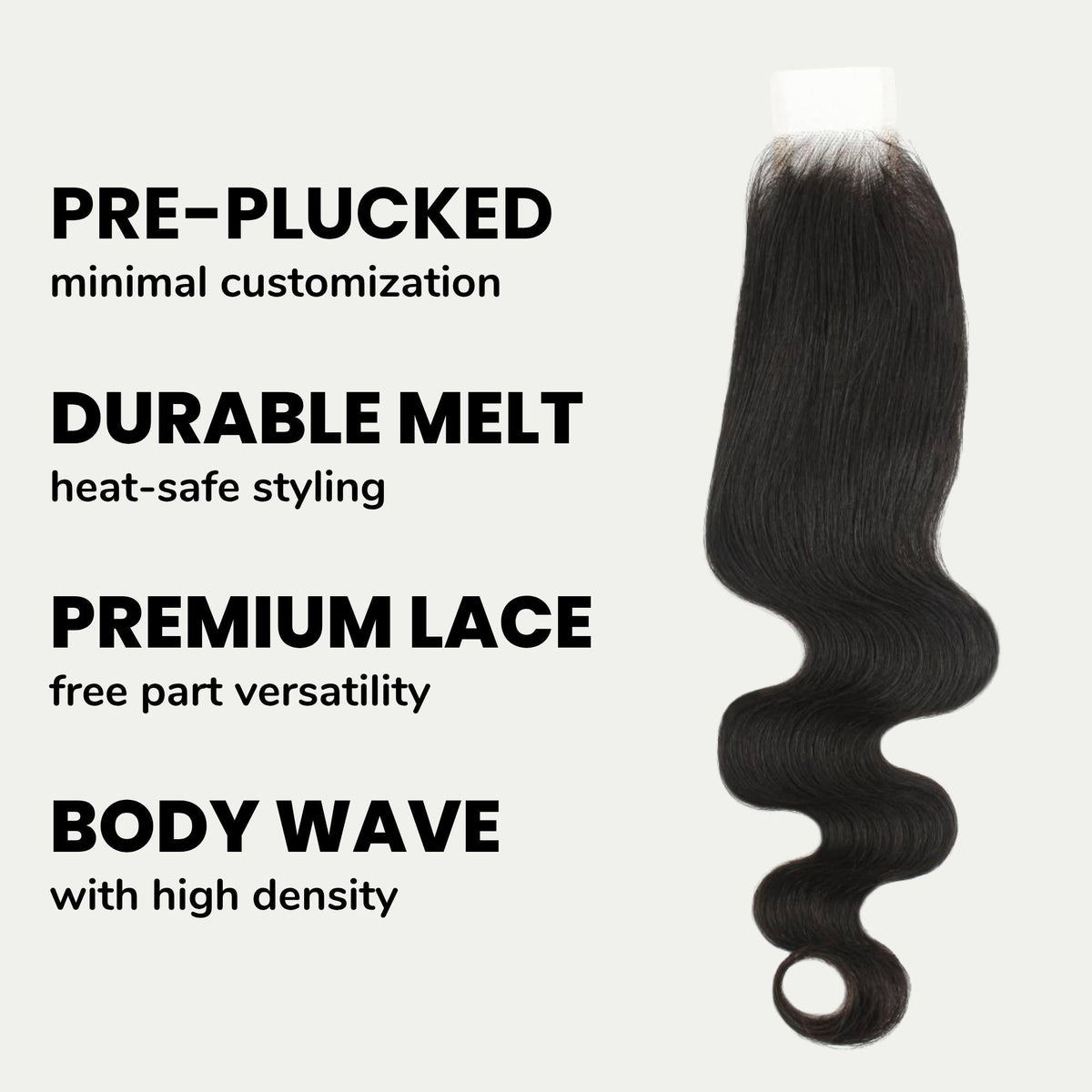 Brazilian Body Wave 2x6 Transparent Lace Human Hair Closure by Private Label
