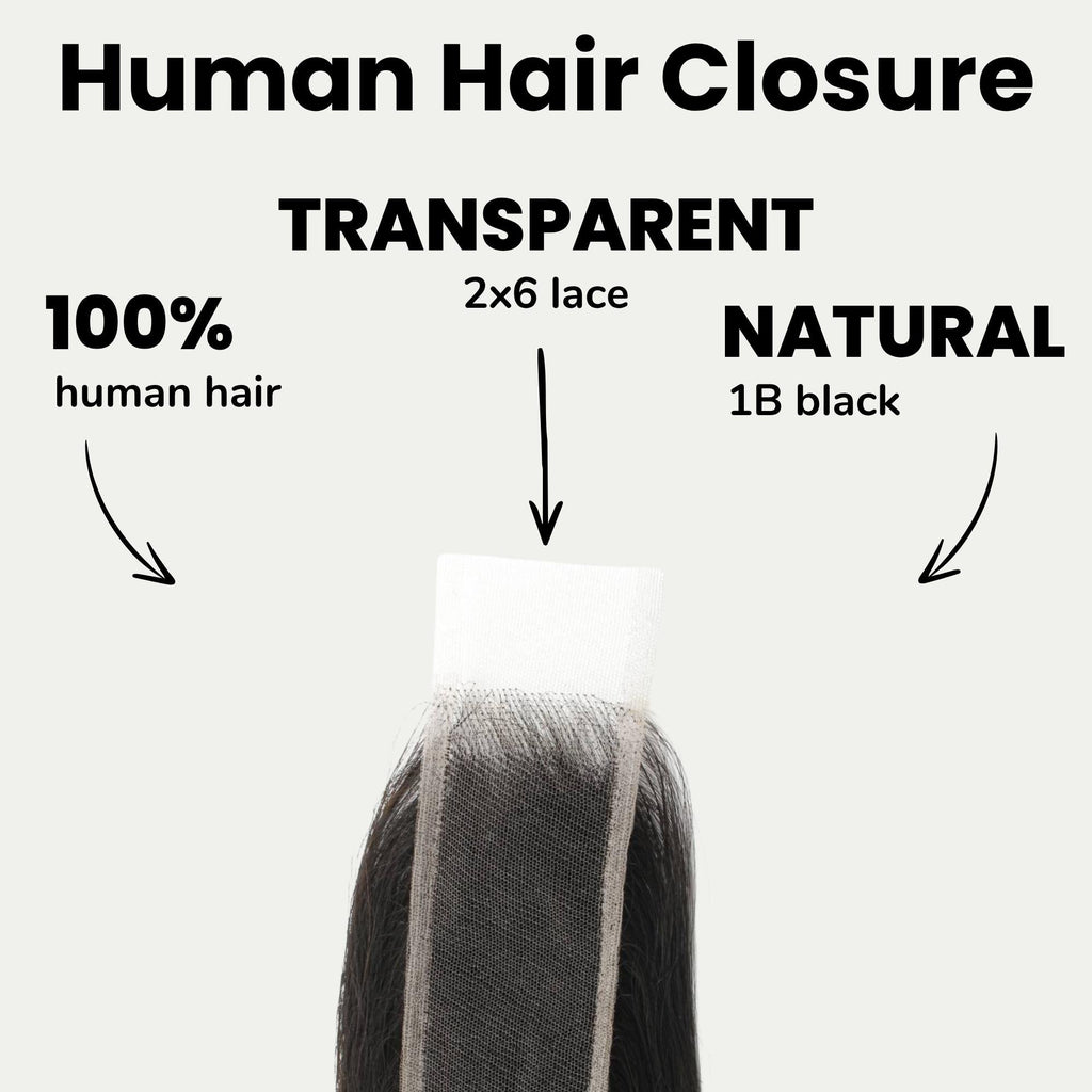 Brazilian Body Wave 2x6 Transparent Lace Human Hair Closure by Private Label