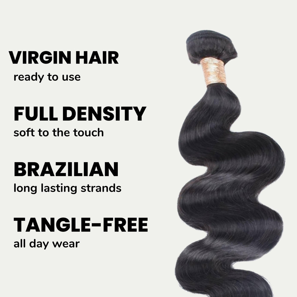 Brazilian Body Wave 100% Human Hair Bundles by Private Label