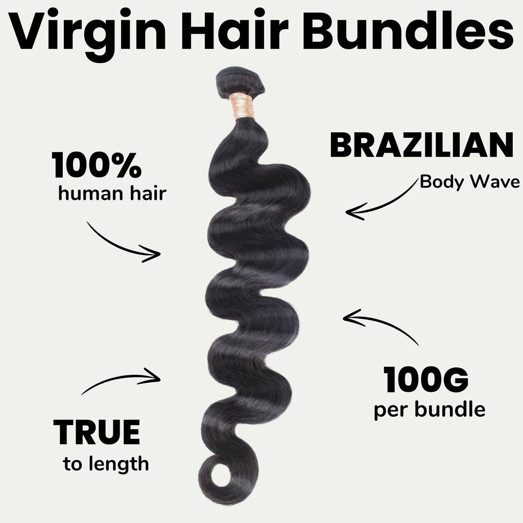 Brazilian Body Wave 100% Human Hair Bundles by Private Label