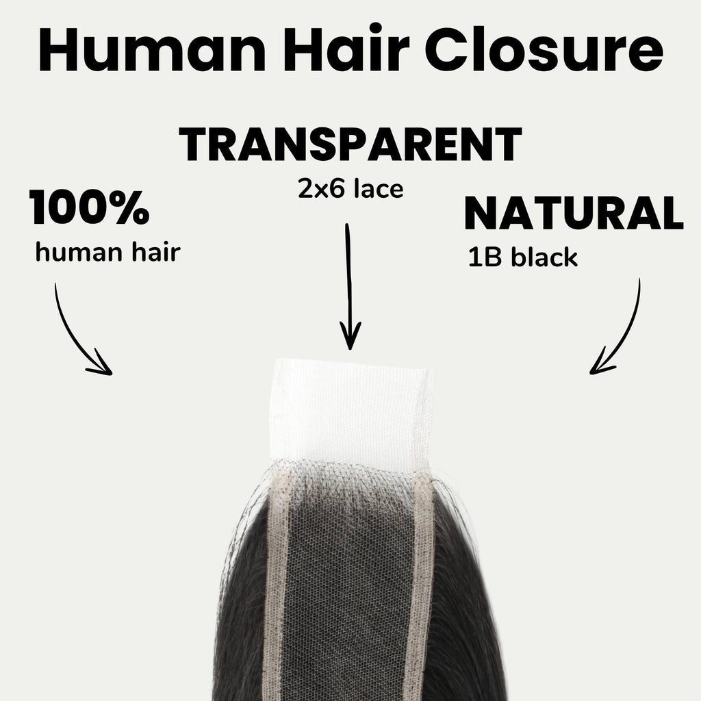 Brazilian Silky Straight 2x6 Transparent Lace Human Hair Closure by Private Label